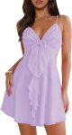 Women's Sleeveless Deep V-Neck Summer Dress — Casual and Flowy Style; Suitable for the Beach and Parties; Thin-Strap Mini Dress