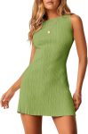Women's Summer Backless Mini Dress — Tie-Back Design; Casual, Sleeveless, Slim-Fit Knit Sundress, Perfect for Parties