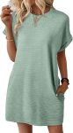 Women Summer Dresses Fashion Short Sleeve Spring Mini Dress Casual Beach Vacation Dress