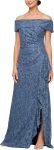 Women's Long Foldover Off The Shoulder Gown, Formal Event, Mother of The Bride Dress